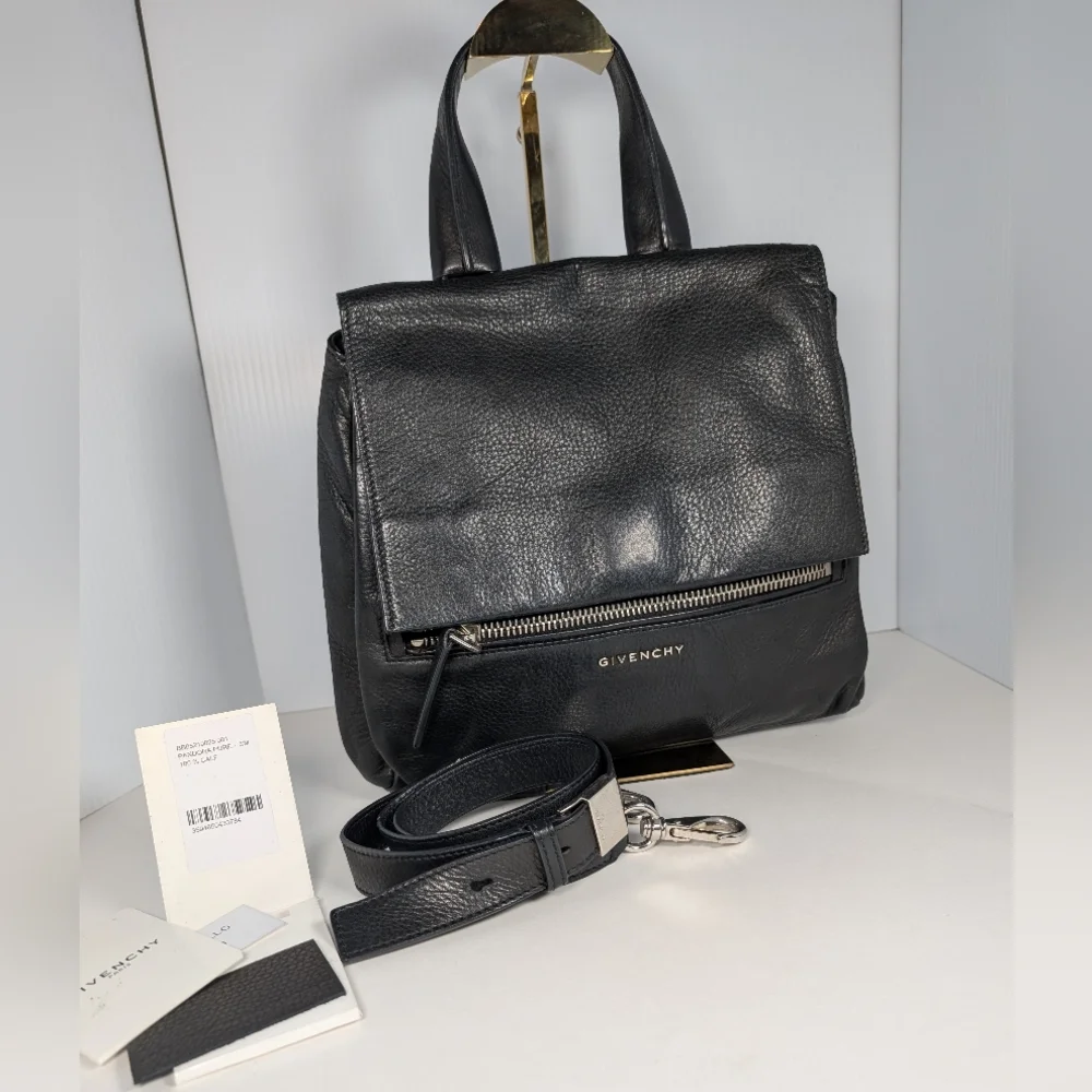 GivenchyBlack Leather Pandora Pure Medium Handbag